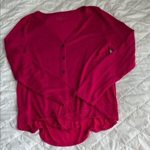 LOFT Women's Fuchsia Button Down Shirt